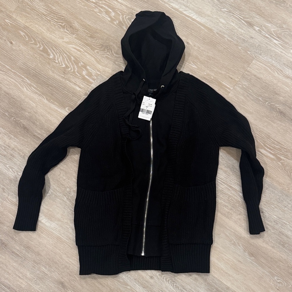 Central Park West Black Hooded Sweater